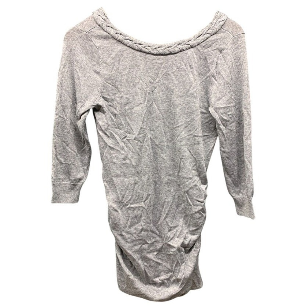 A Pea in the Pod Maternity Sweater Women's XS Gray Braid Neck Knit Long Sleeve